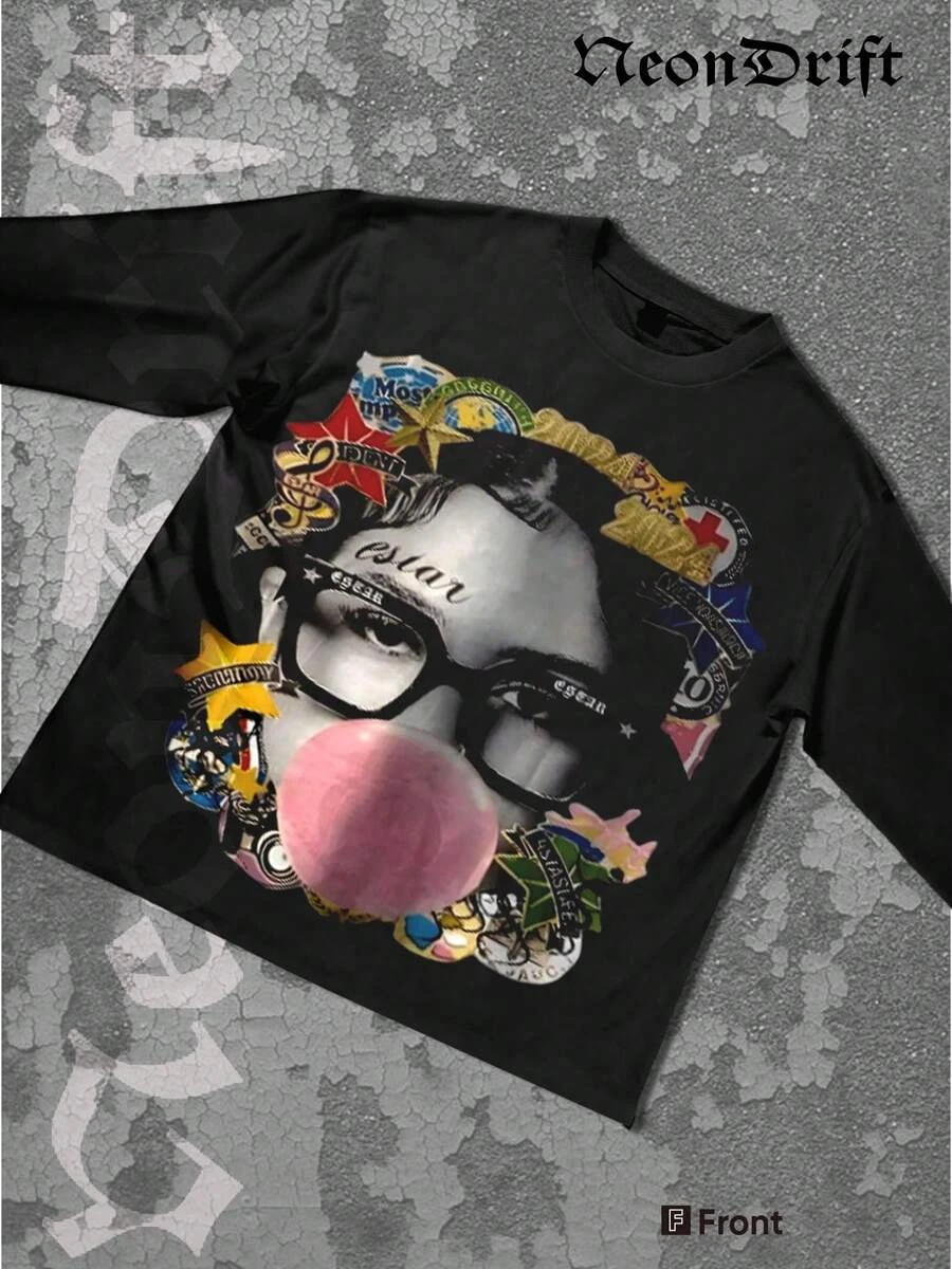 NeonDrift's Vibrant Pop Art Pattern T-shirt Is Perfect for Urban Streetwear Enthusiasts