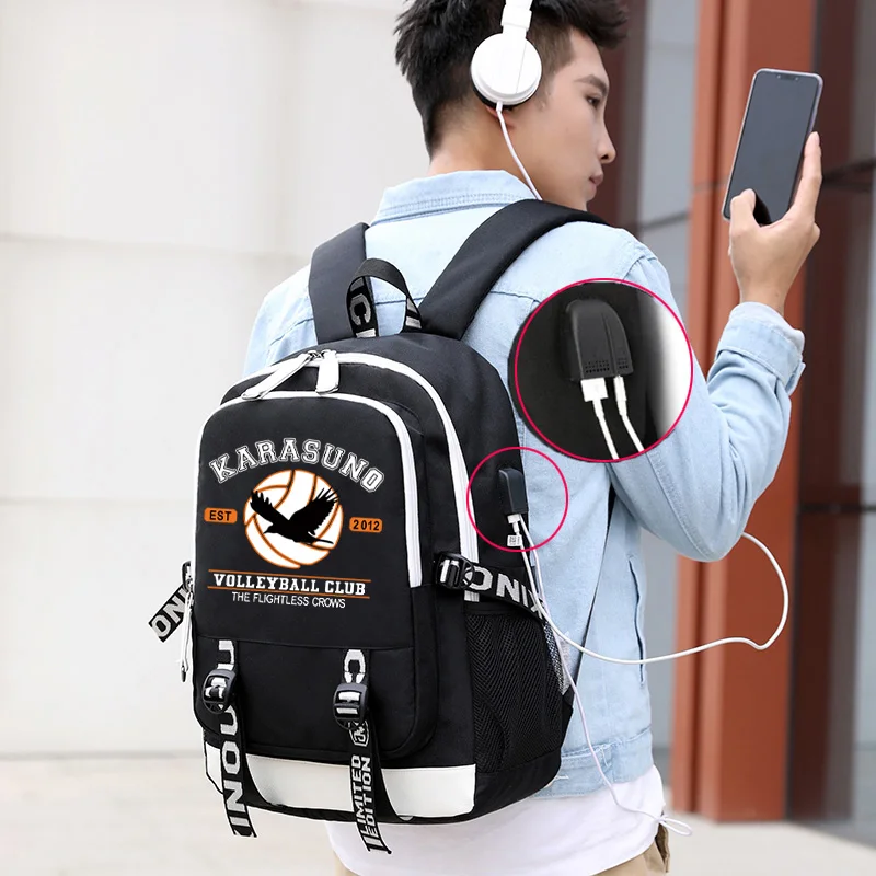 Anime Backpack Volleyball Junior Manga Schoolbag for Adults Waterproof Laptop Bag Large Capacity to Travel Daily Bookbags