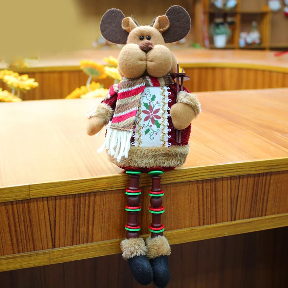 

3Piece Christmas Plush Ornaments Set Santa Snowman Reindeer Flannel Dolls with Sand Filled Bottom for Stability