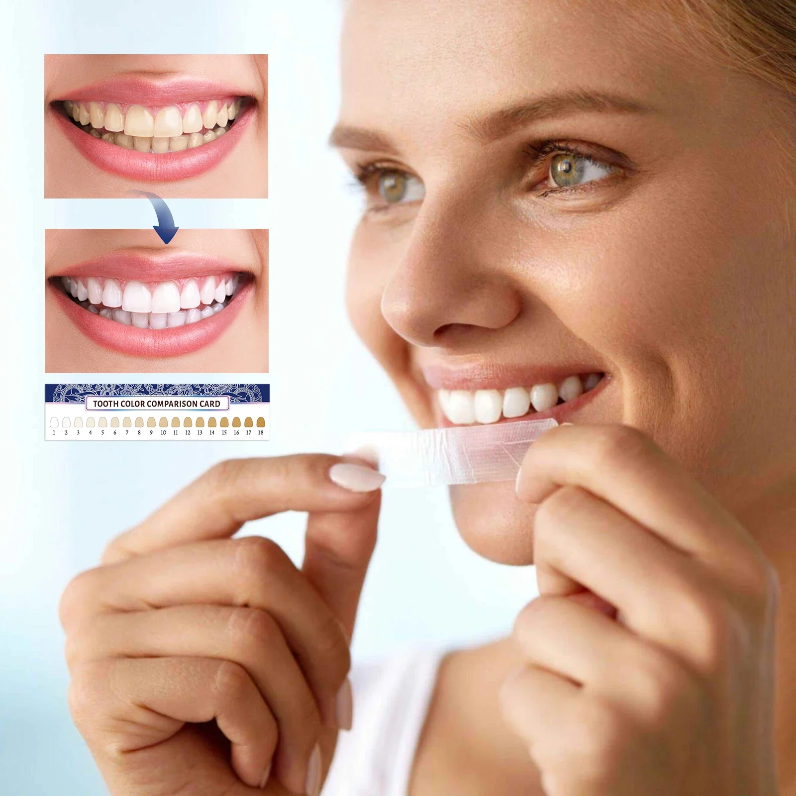 Teeth Whitening Strips 14-Pack - Eliminate plaque stains, improve oral hygiene, reduce sensitivity & refresh breath effectively.