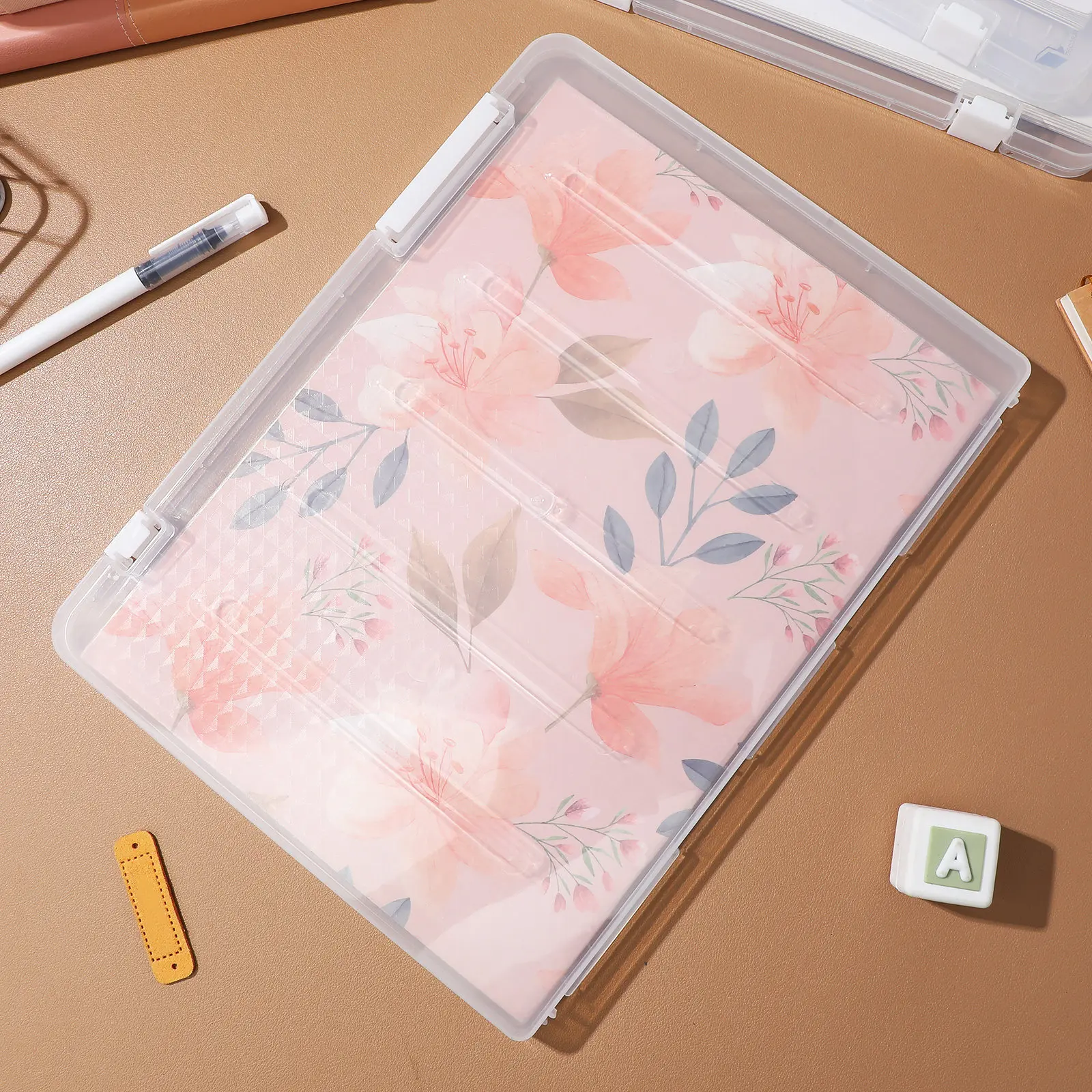 

6Pcs Transparent Document Organizer Box Clear Plastic A4 File Storage Container for Papers Stationery Coloring Books Scrapbook