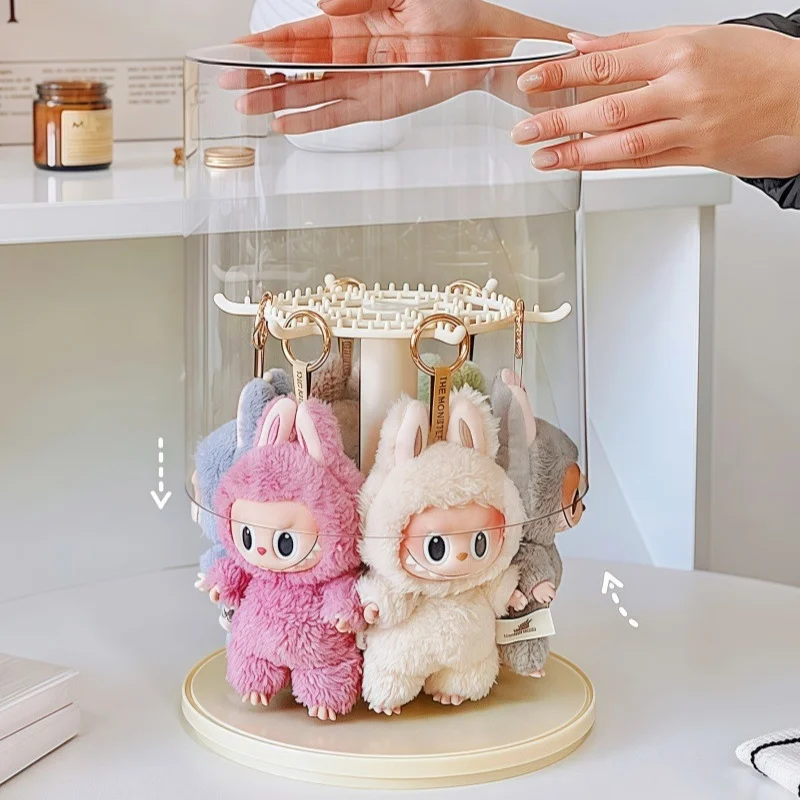 

Decorations For Labubu Dolpendant Display Box Rotating Transparent Labubu Doll Handmade Storage Display Stand Decorat Ornaments