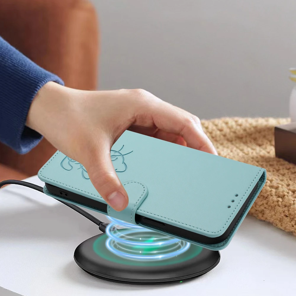 حافظة هاتف جلدية لهاتف Funda Samung Galaxy A10 A10S A20E A20 A20S A21S A30 A30S A40 A50S A50 A70 حافظة ثلاثية الأبعاد غطاء قلاب لطيف على شكل قطة