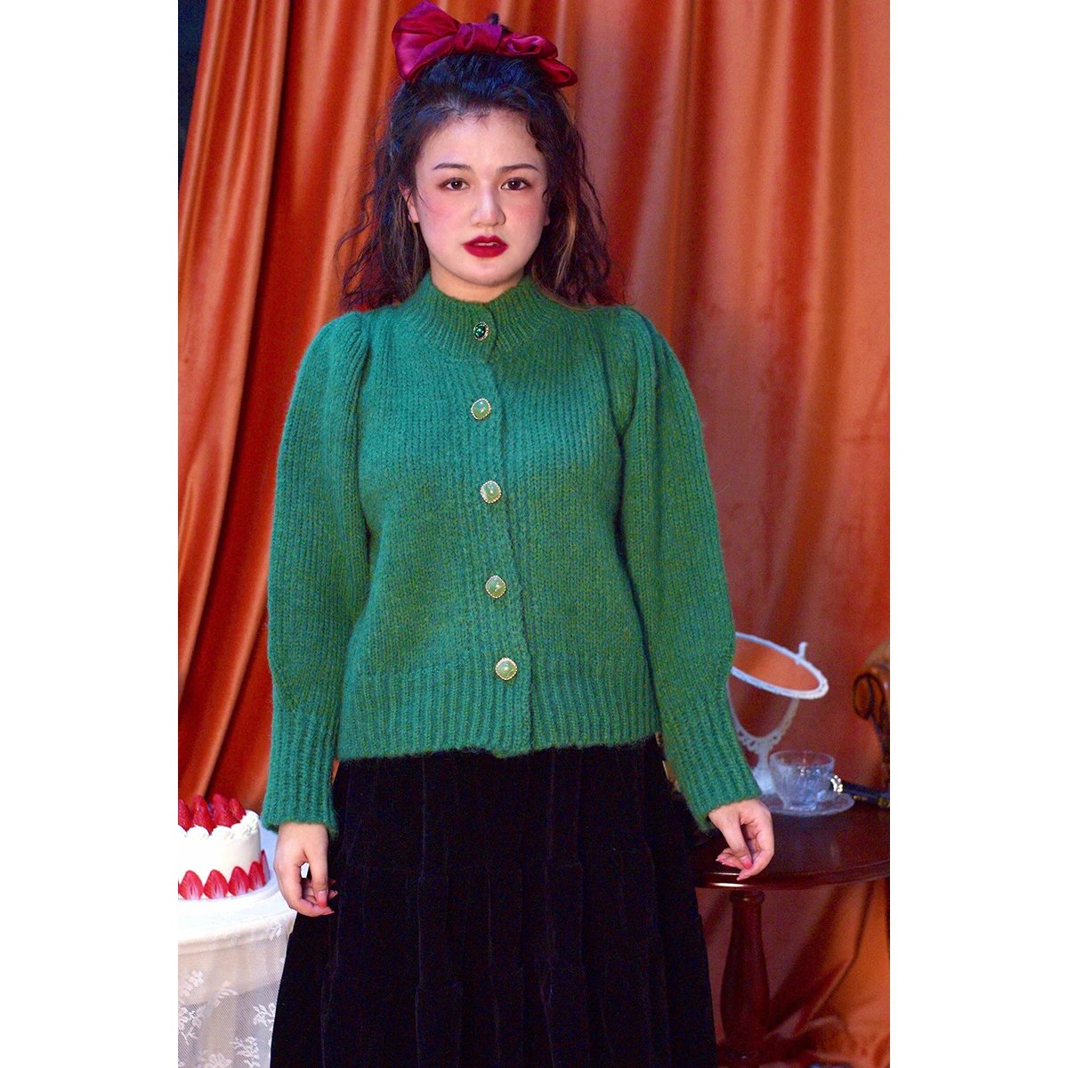 

Свитер een для поездок на работу, длинный све на пуговицах, круглый Ne, обычный, тонкий, продольный, прямой крой, цельный, осень 202