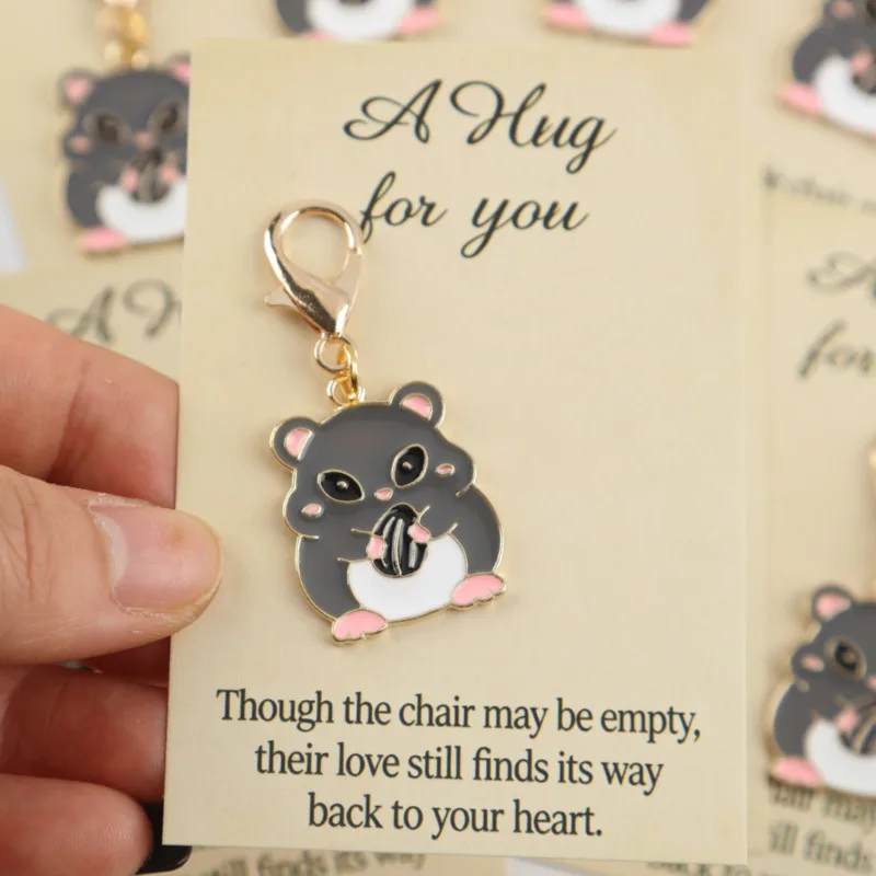 20/24pcs 2dChristmas-themed cute hamster keychain，Small accessories that add to the festive atmosphere，Suitable for bags and bac