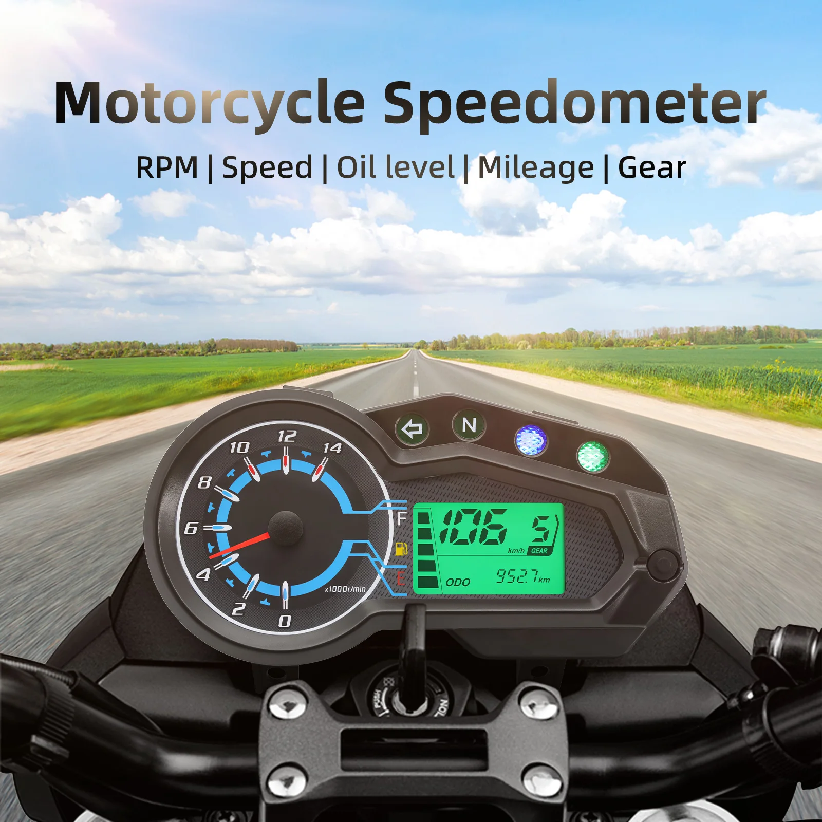 Universal Motorcycle LED Speedometer Digital Odometer Backlight For For Italika 150Z 150Sz Multi-Function LCD Dashboard Assembly