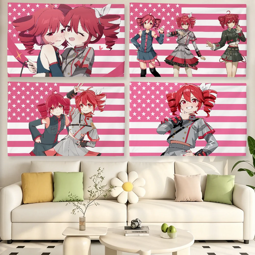 K-Kasane Teto Rosa amerikanische Flagge für Wohnzimmer, Zuhause, Wohnheim, Dekoration, Wand, Outdoor, Camping, Party, Banner, Geschenke