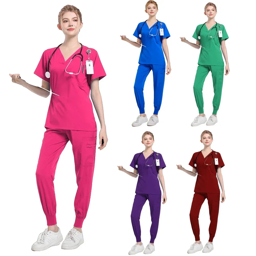 Uniforme d'hôpital à manches courtes pour médecin, spa, salon de manucure, clinique dentaire, ensemble médical trempé, beauté pour animaux de compagnie, accessoires d'infirmière vétérinaire, court