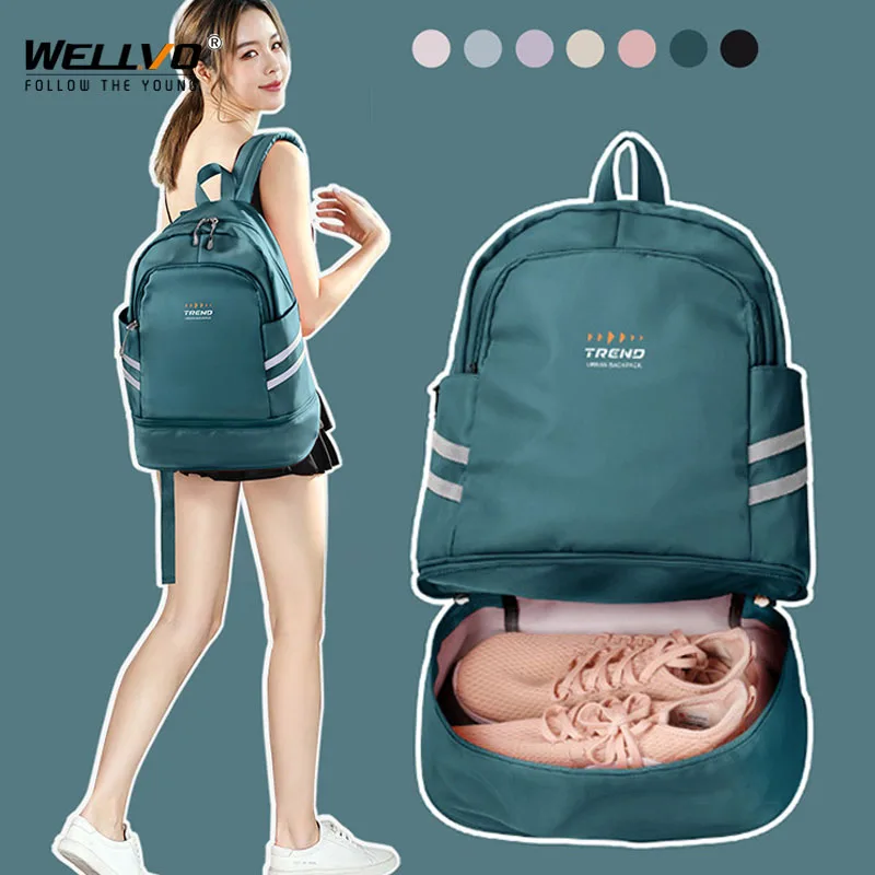 Women Travel Backpack Fashion Large Business Trip Luggage Rucksack College Students Schoolbag With Shoes Pocket Mochila XA411C