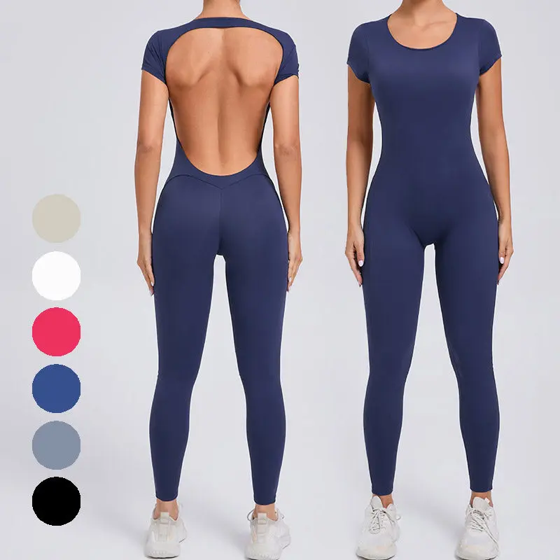 

Women's One-Piece Yoga Suit Qui Dry ort Sve Bal Fitn Sportswear Outdoor Wear High Waist Long Pants Commute