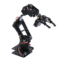 6-DOF Robotic Arm Multi-DOF Robot Servo Grasping Maker Education DIY Kit + Servo + 25T Servo Metal Steering Wheel with Screws