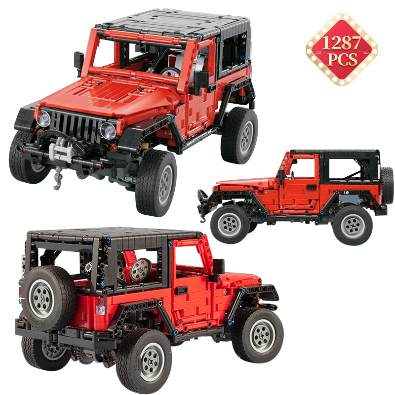 Technical Expert Diy Off-Road Sports Car Model Building Blocks Static Jeep Vehicle Children\'s Education Toys Boys Birthday Gifts