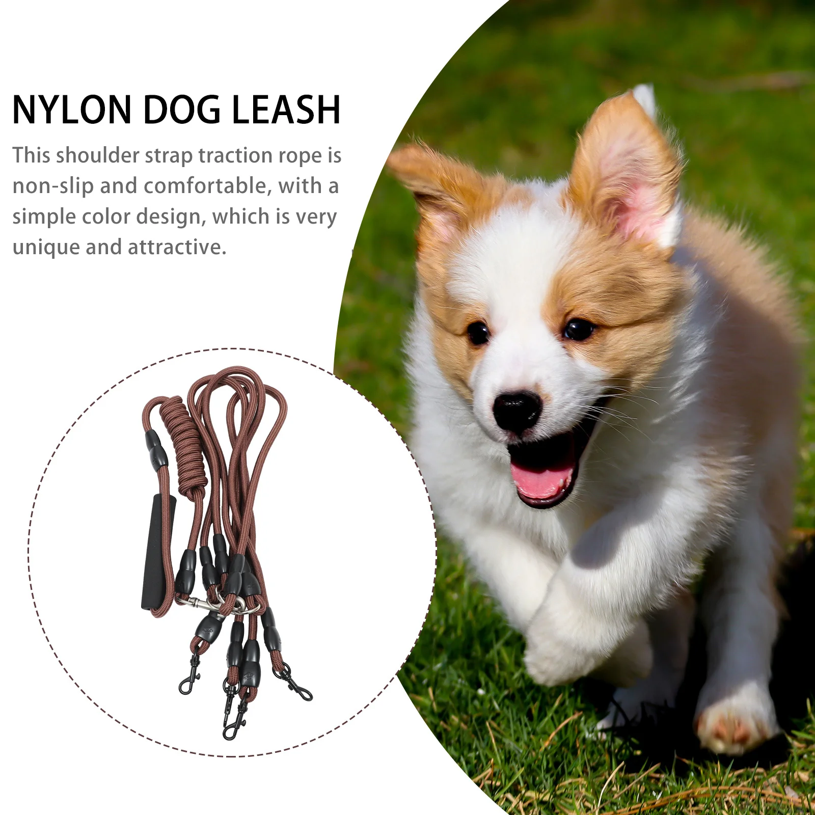 

1Pcs Dog Leash Nylon Detachable Four in One Multi Pet Leads Adjustable Outdoor Walking Traction Rope Puppy Pulling Rope