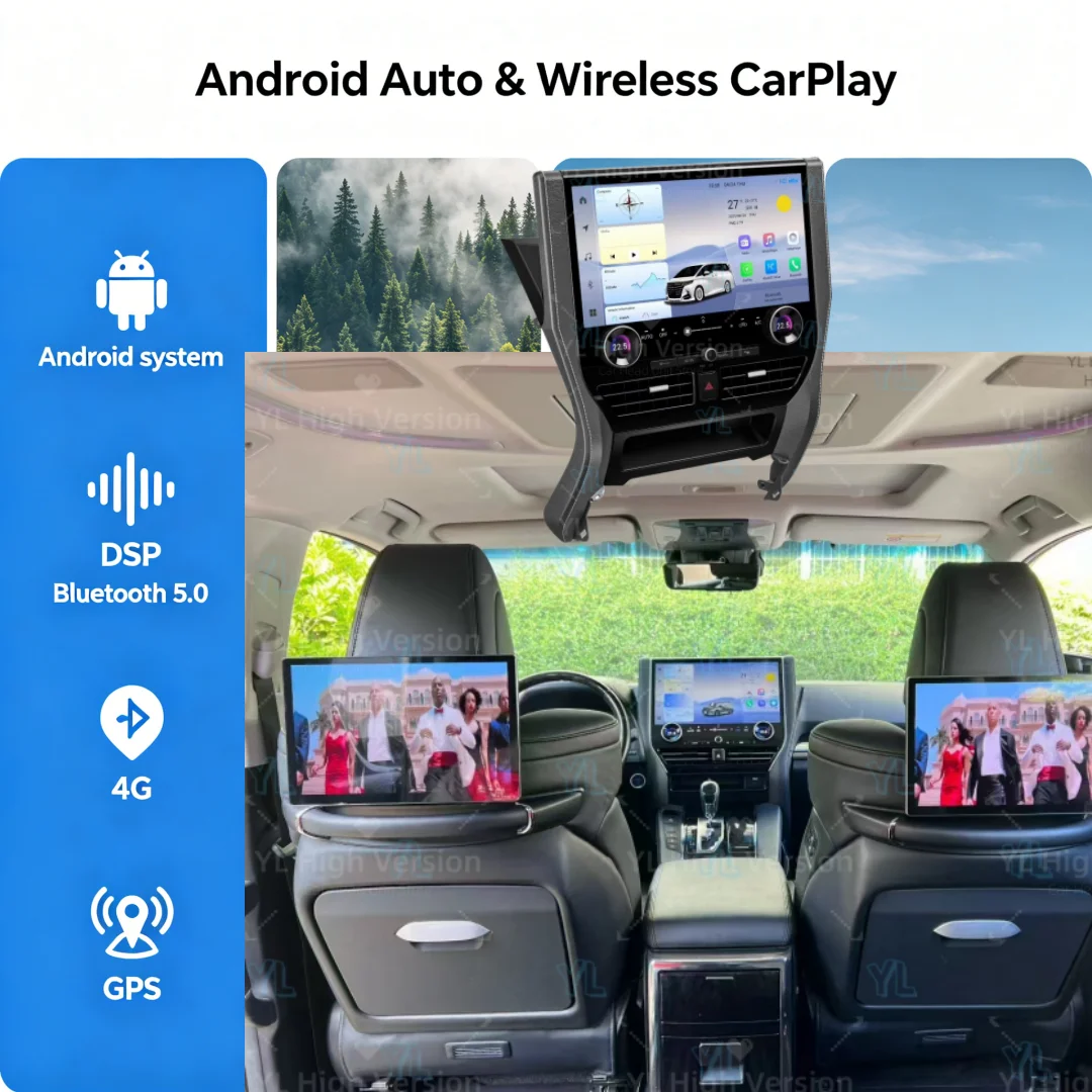 16.8inch Car Radio Android13 For Toyota Alphard 30 2015-2023 A30 Upgraded To 40 Wireless CarPlay Video Player GPS Stereo 4G Unit