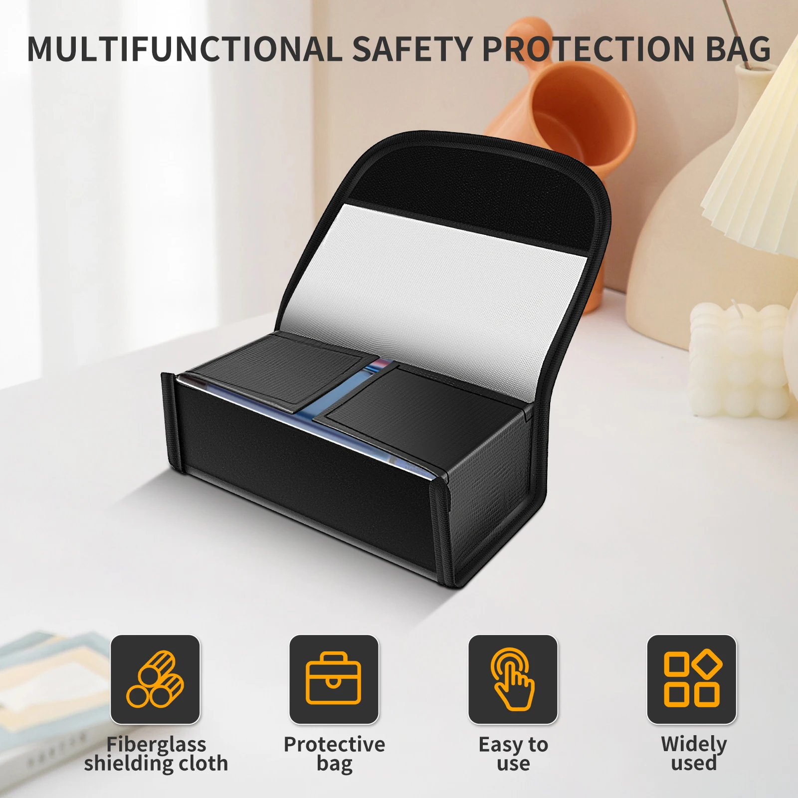 2Pcs Lipo Battery Bag Fireproof Lipo Guard Safe Box 185 x 75 x 65 mm Explosionproof Small Charging Case  for rc Storage, Lithium