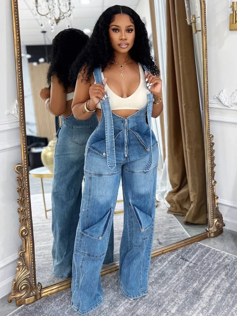 

Уличные джинсовые комбинезоны для женщин, летняя одежда 2026, прямые джинсовые комбинезоны с вставками, цельные наряды, ковбойские ромперы, плейсюты