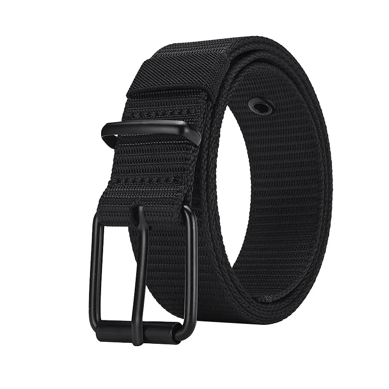 

Men Nylon Belt Solid Color Canvas Alloy Pin Buckle Men's Belts Outdoor Sports Cowboy Pants Versatile Belt Students Training Belt