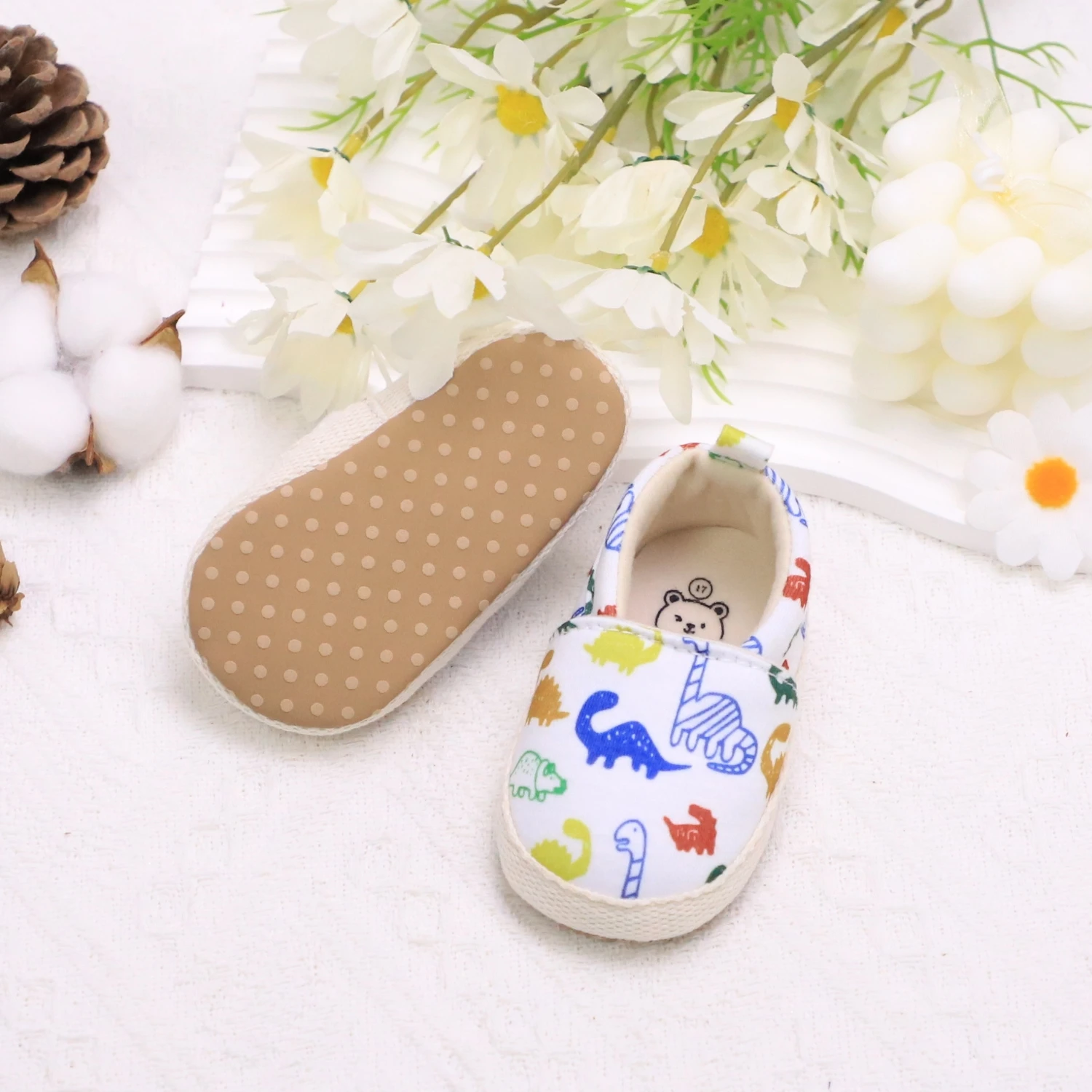 Casual Cute Cartoon Dinosaur Print Slip On Loafer Shoes For Baby Boys, Lightweight Non-slip Walking Shoes For Daily Party Wear,