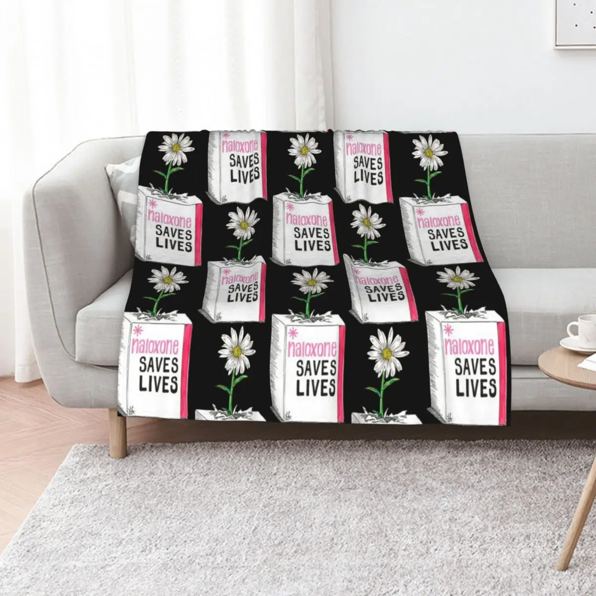 

Narcan/Naloxone Box - Overdose Awareness Throw Blanket Hairys Luxury St Softest sofa bed Blankets