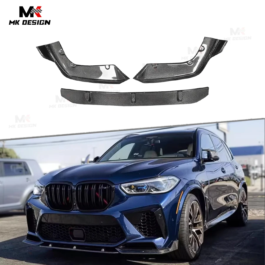 

Carbon Fiber V Style Front Bumper Lip Chin Spoiler for BMW F95 X5M 2019-2023 Front Lip Side Splitter Car Accessories