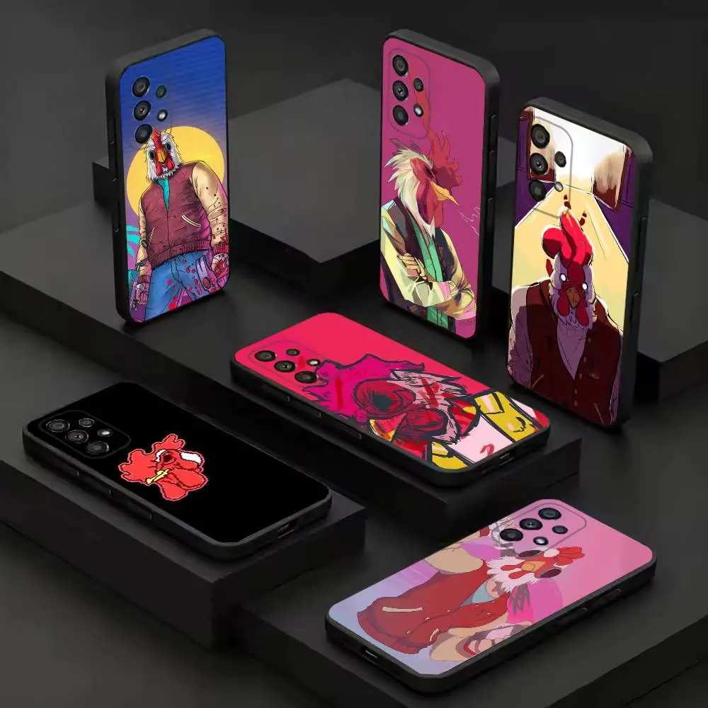 game H-Hotline M-Miami  Black Protective Cell Cover For Samsung S26 25 24 23 22 21 20 10 10E Plus FE Ultra Note Soft case