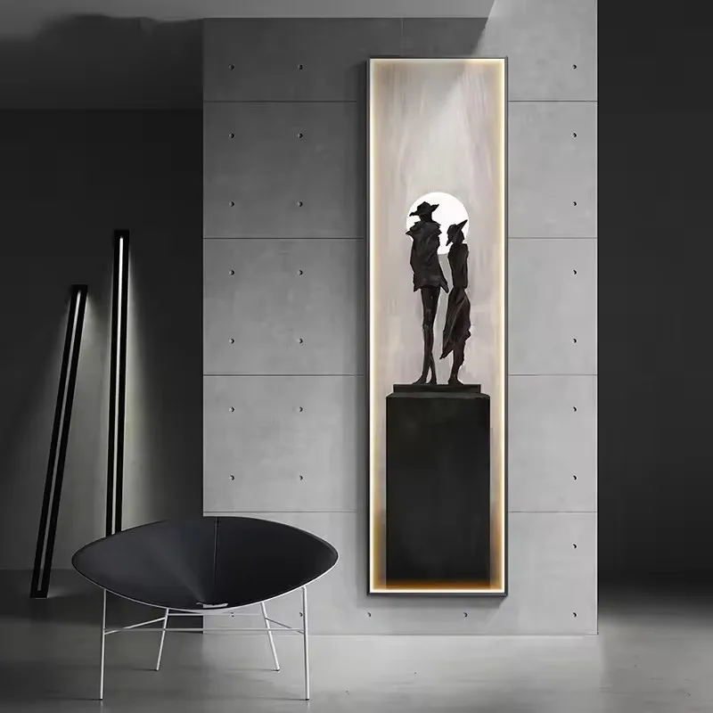 Modern Abstract Art Interior Painting Led Wall Hanging Lamp For Living Room Kitchen Porch Aisle