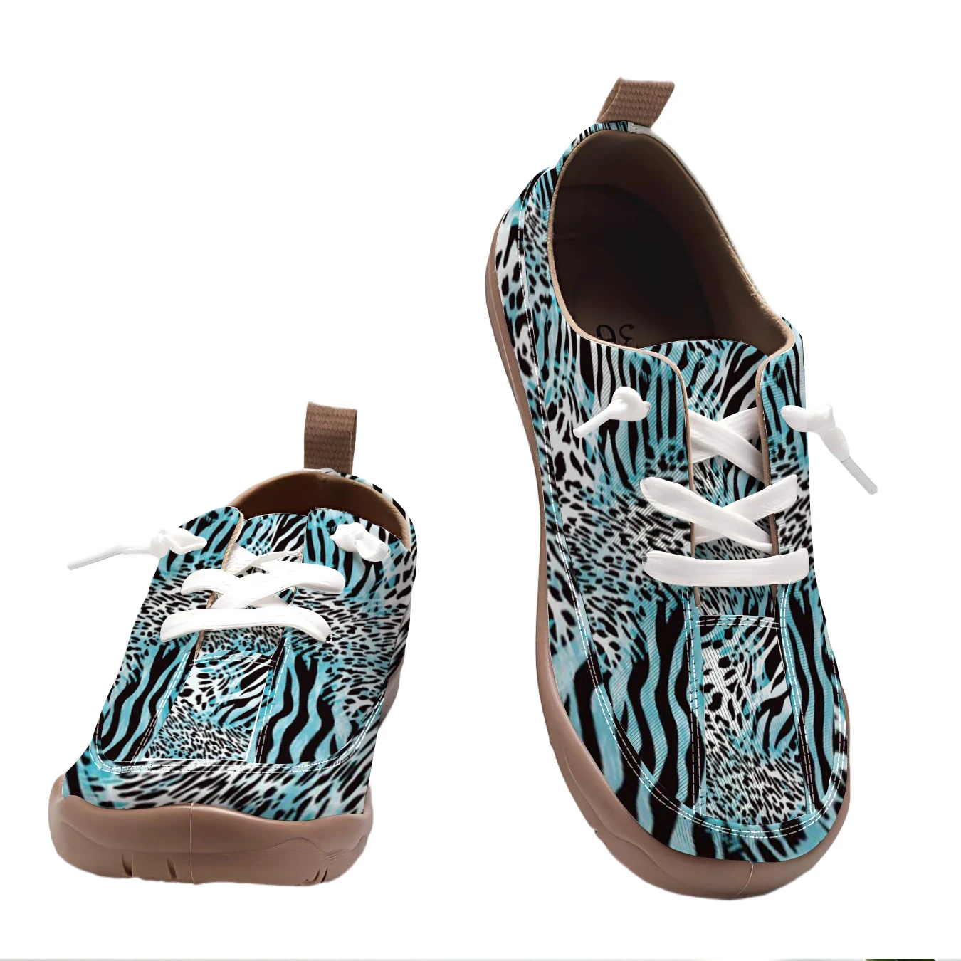 Women Animal Print Low Top Wide Toe Sneakers Soft Flat Sole Fashion Shoes For Hiking Daily Commute Walking view 6