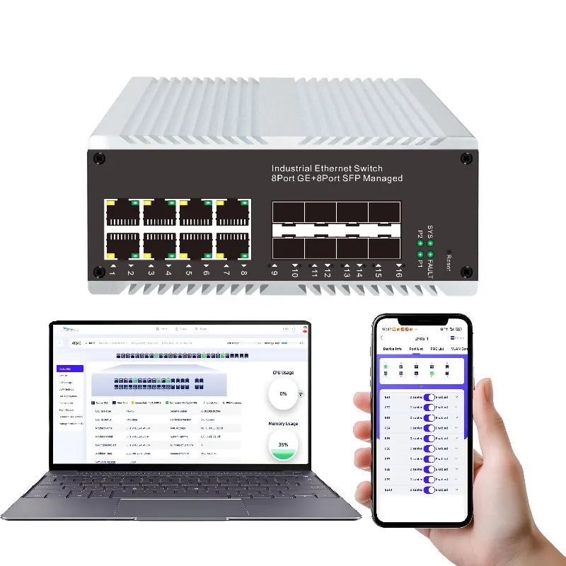 

8-port POE Industrial Grade Cloud Management Switch with 8 SFP Mobile Cloud Management and 4KVLAN Static Routing Function
