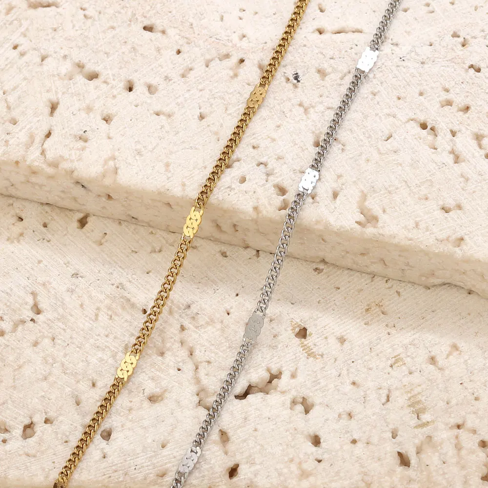 2 Meter Edelstahl-Gliederketten, PVD 18K vergoldet, für DIY Armband, Halskette, Schmuckherstellung, Zubehör. – Detail 2