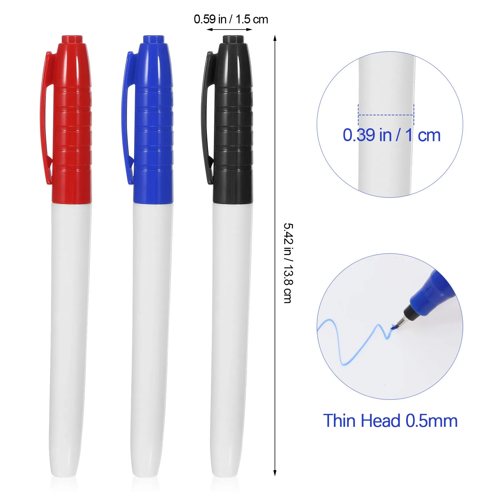6Pcs Whiteboard Markers Erasable Dry Erase Markers Fine Tip for Office Classroom Portable Multi Function Use Painting Pens