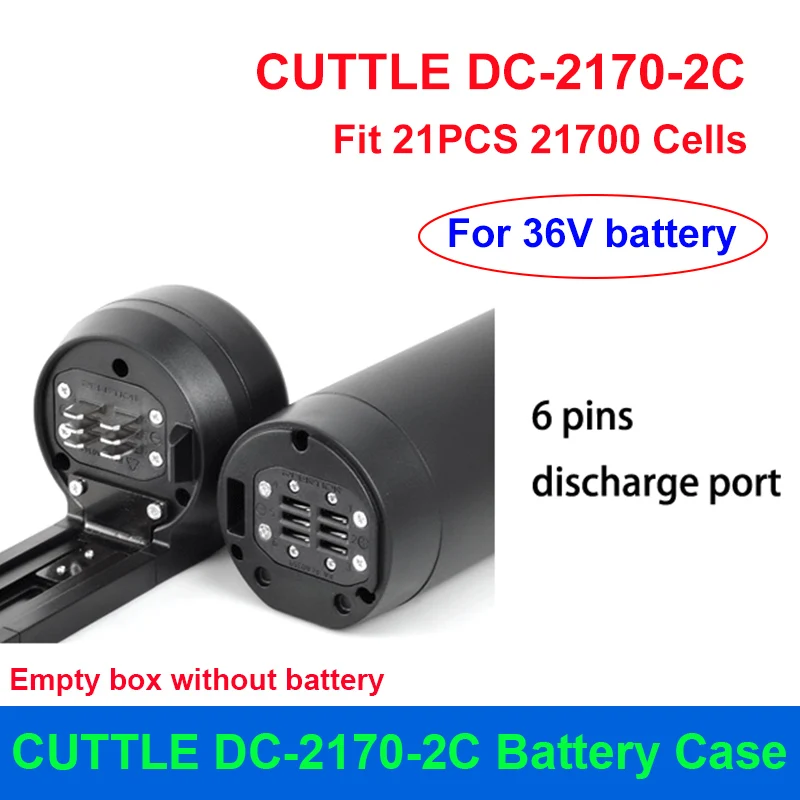 CUTTLE Sepii DC-2C obudowa baterii DC-2170-2C puste pudełko 10S 15A 36V BMS DC-2170 2C Fit 21 sztuk 18650 21700 komórek dla DIY EBike baterii