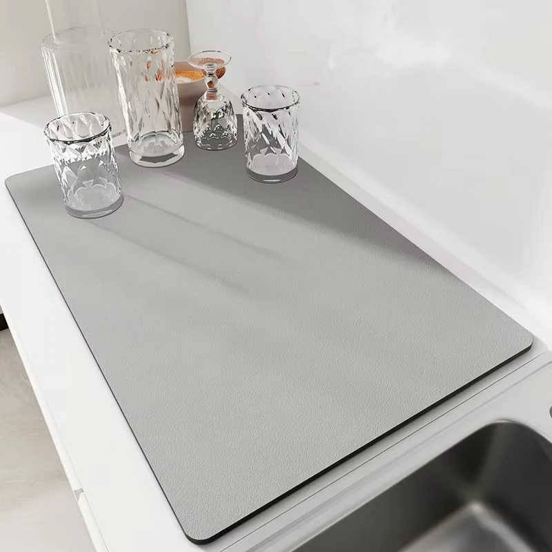 VIKAMA Kitchen Dish Drying Mat Quick-Drying Coffee Drainage Mat Tableware Drainage Mat Tableware Placemat Carpet Home Decor
