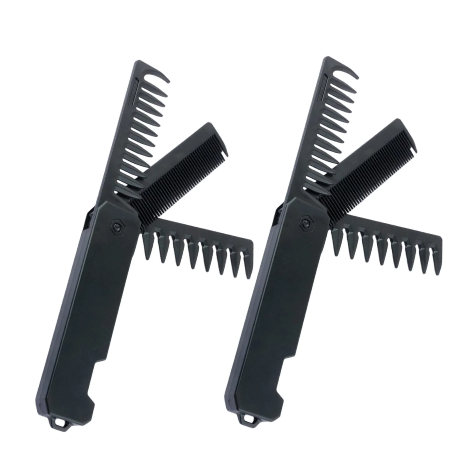

2Pcs Folding Pocket Comb for Men Portable Beard Texture Hair Styling Travel Comb Compact Mustache Grooming Tool