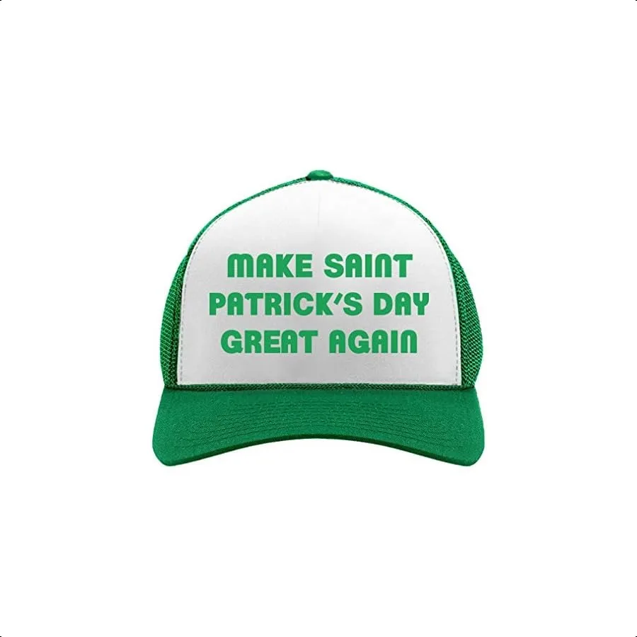 

Tstars Funny St. Patrick's Day Trucker Hat Irish Shamrock Mesh Cap for Men and Women