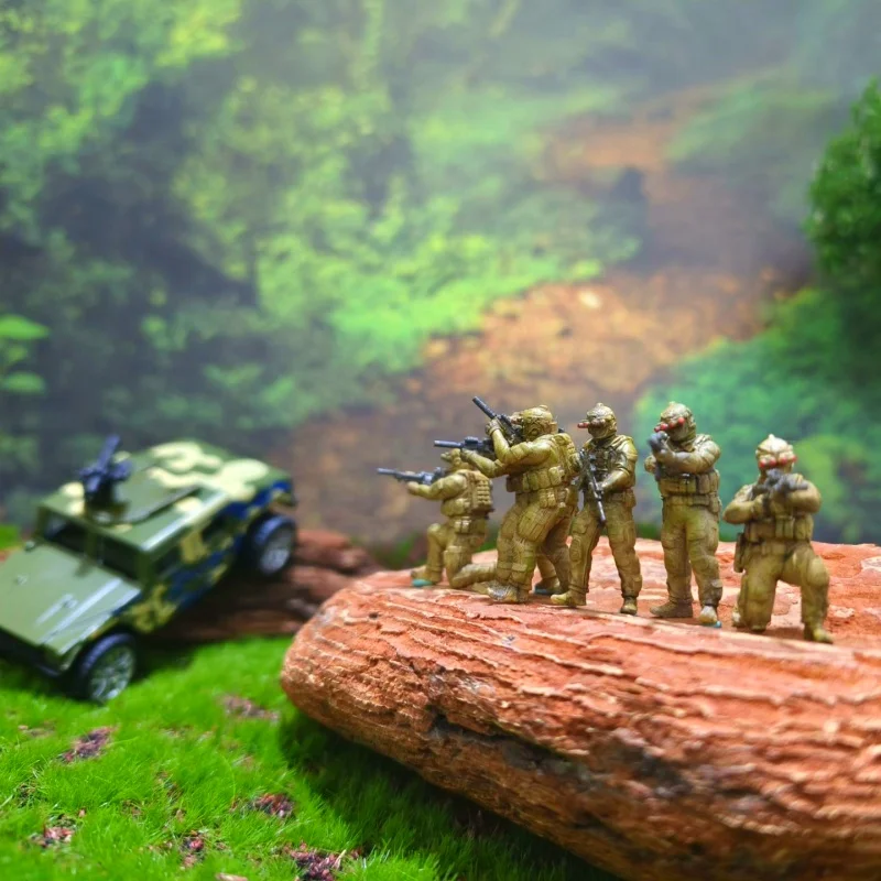 1:64 โมเดลเรซิ่นกองทัพเรือสหรัฐฯ ซีลส์ขนาดเล็กแอ็คชั่นฟิกเกอร์ 1/6 ชิ้นทหาร DIY อุปกรณ์เสริมฉากคอลเลกชันจอแสดงผลพัดลม