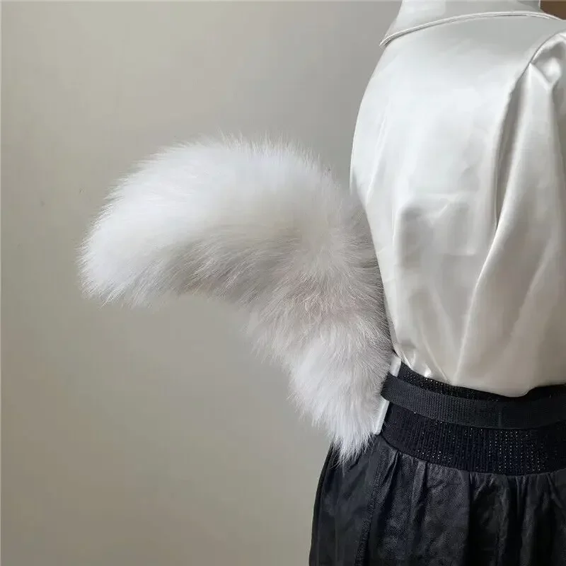 Queue d'animal en fausse fourrure douce et luxueuse, accessoire de Costume réaliste pour chien, renard, loup, raton laveur, pour Cosplay, Halloween, fête de noël
