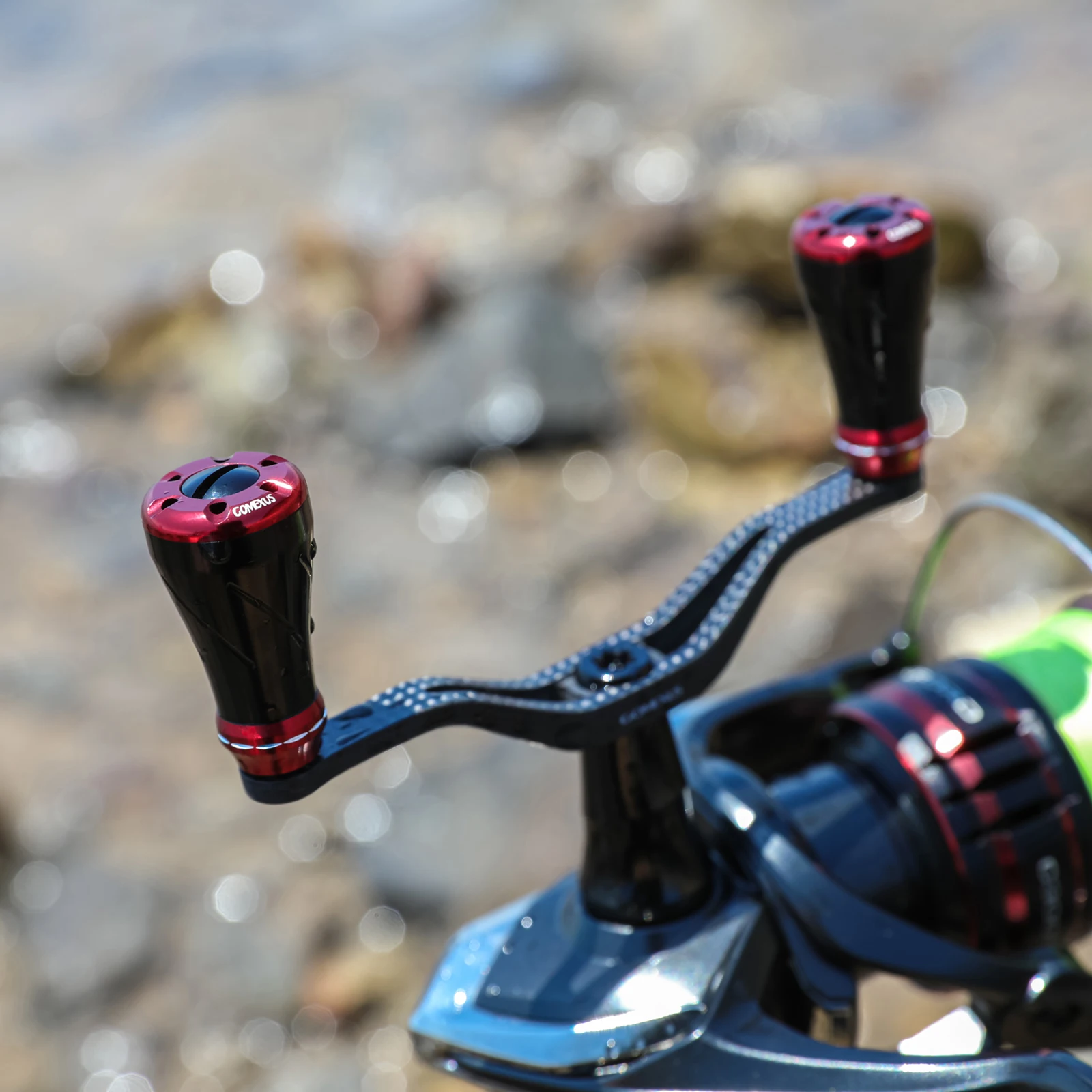 Gomexus Spinnrolle Carbon Doppelgriff Eging Angelrolle 82mm /98mm Rollengriff für Shimano Stella Stradic Twinpower – Detail 8