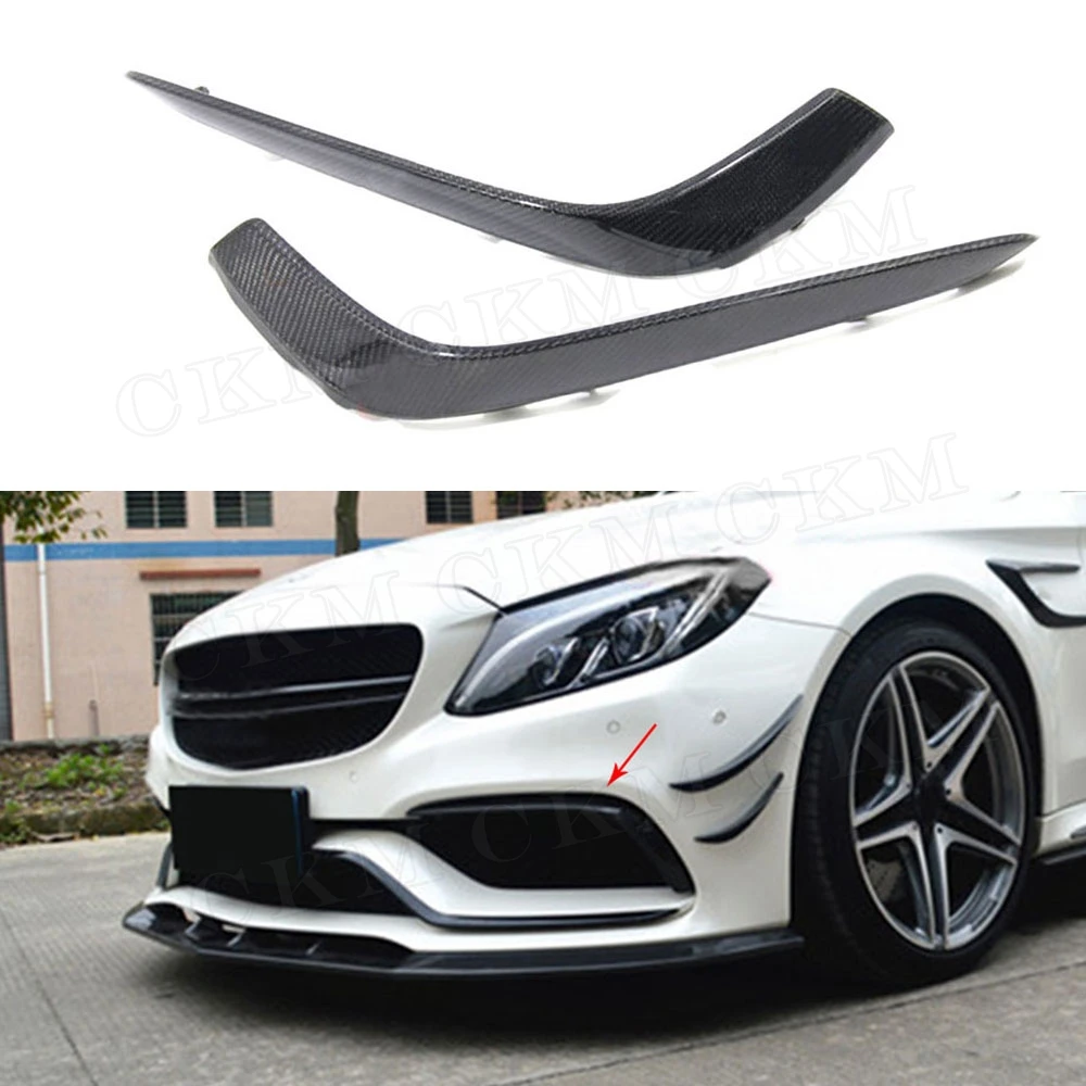 

Carbon Fiber Car Front Bumper FogLamp Cover Trims for Mercedes Benz C Class W205 C63 AMG C200 C260 C300 Sedan Coupe 2015-2017