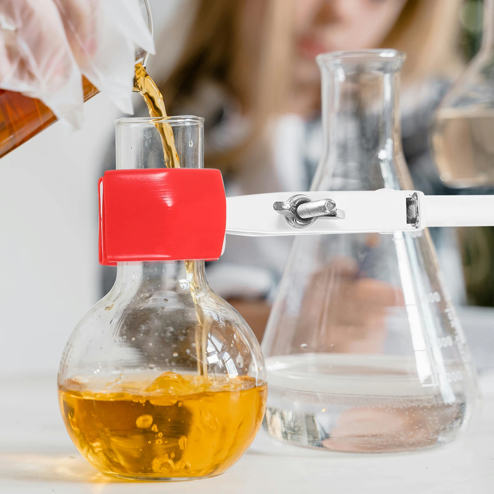 

Flask Clamp Condenser Tube Clip Lab Holder Laboratory Test Red Head Beaker Clamps