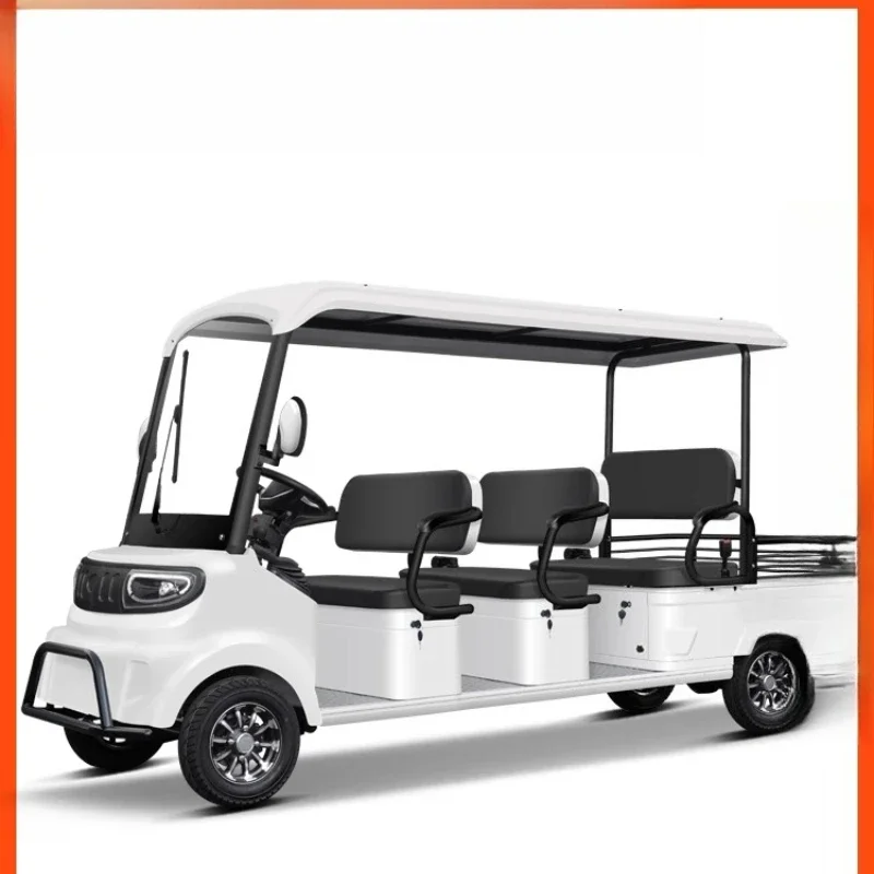 

Small bus M8 electric four-wheeler six-seat extended and widened seat scenic sightseeing car to pick up and drop off children