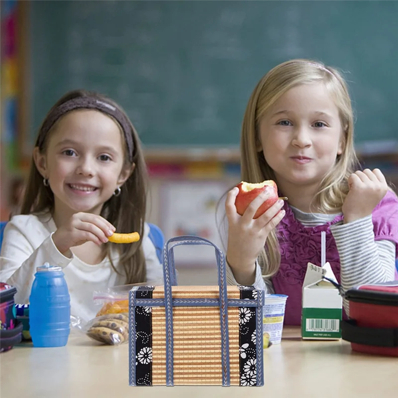 Cesta de regalo de bambú para Picnic, cesta de almacenamiento tejida a mano, organización al aire libre
