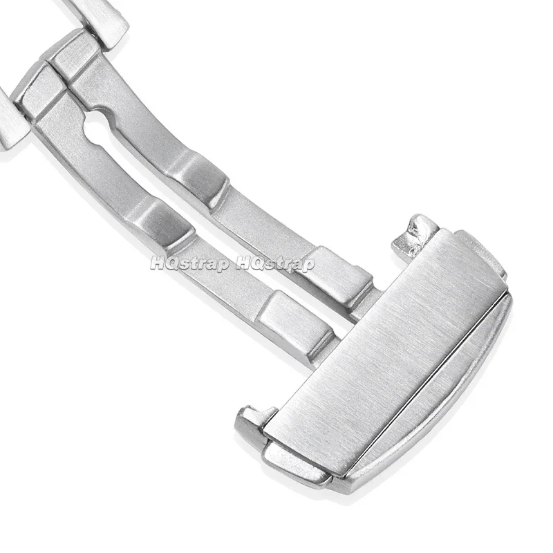 Hebilla de acero inoxidable sólido de 20mm para Omega, cierre plegable de doble presión, botón de despliegue plateado, accesorios de correa de reloj de Metal
