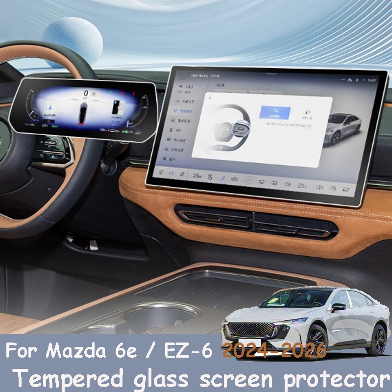 

For Mazda 6e / EZ-6 2024-2026 Car Screen Tempered Film Navigation Central Control Film Interior Decoration Protective Accessory