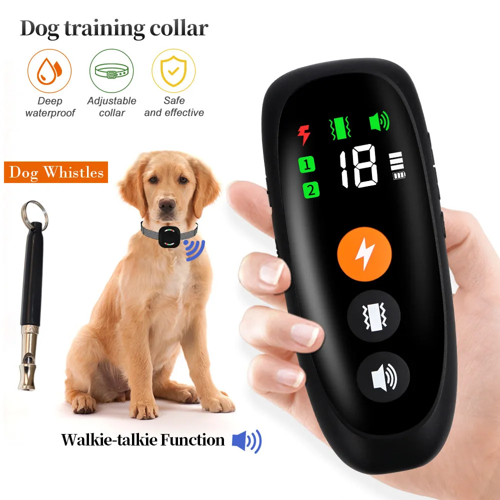 

Electric Dog Training Vibration Training Aids Behavior Anti Barking Collar Equipment Stopper with Remote Control All Size Dogs