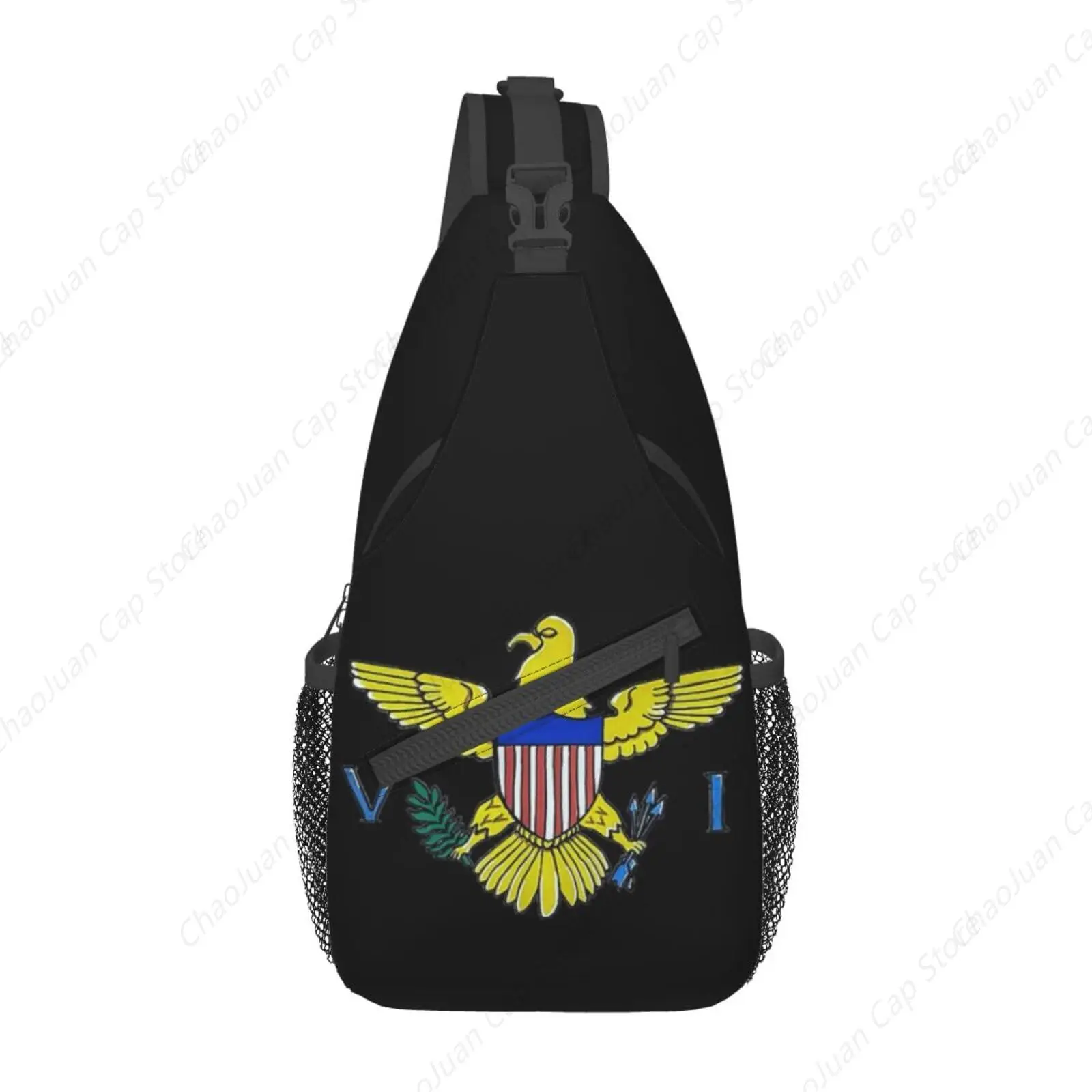 

Virgin Islands Flag Sling Bag Crossbody Backpack Virgin Islands Travel Hiking Daypack Shoulder Chest Bag for Women Men