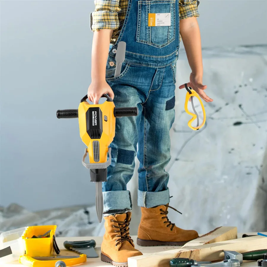 Diy crianças engenharia ferramenta de broca elétrica brinquedos conjunto de ferramentas de reparo simulado crianças conjuntos educativos montados ferramentas para meninos construir