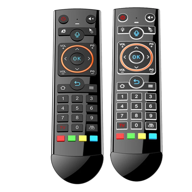 Q2 Smart TV Backlight Wireless Air Mouse IR Learning 2.4Ghz RF Smart Voice Remote Control For Computer TV Box