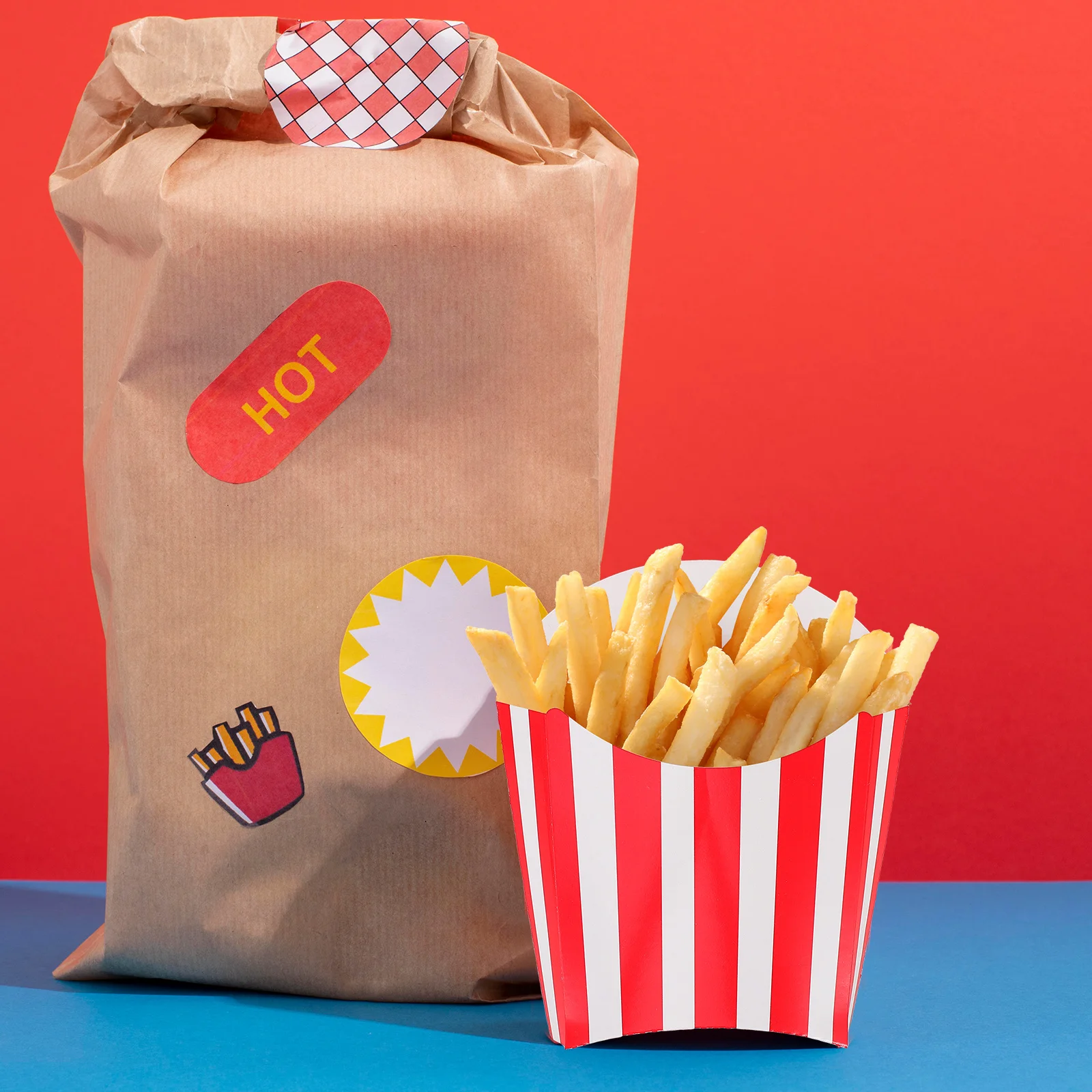 

50Pcs Food Packaging Paper Boxes Portable Popcorn Containers Lightweight Snack Buckets for Party Movie Theater Celebration