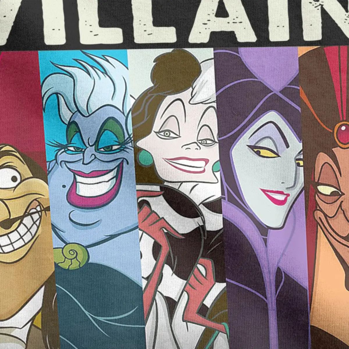 Disney Villains T-Shirt for Men Women Colorful Group Humor Graphic Humor Pure Cotton Tees Short Sleeve T Shirts Graphic Clothing