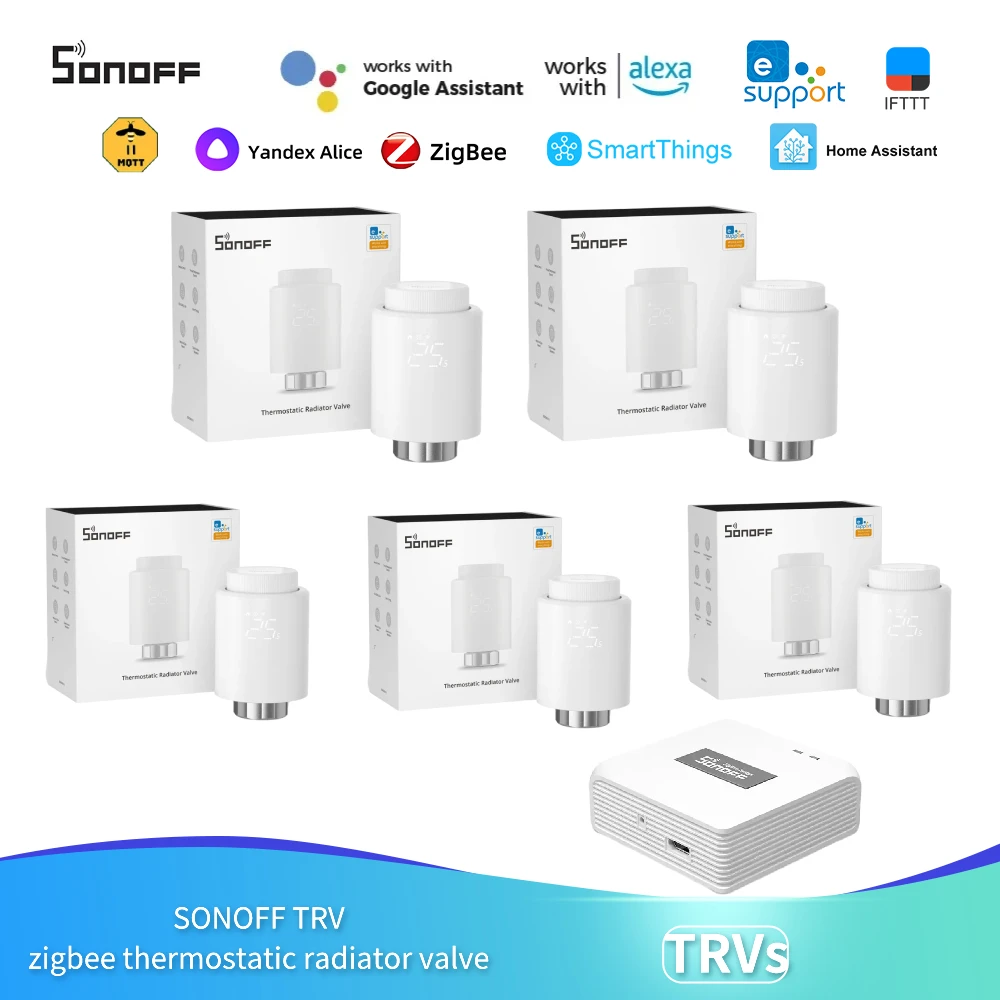 SONOFF Zigbee válvula termostática para radiador TRV-ZB temperatura del hogar Control remoto inteligente funciona con alexa google ZHA MQTT ewelink